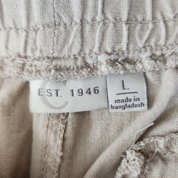 C est 1946 Women’s Linen Blend High Rise Straight Wide Leg Pants Lounge Size L - Picture 10 of 16